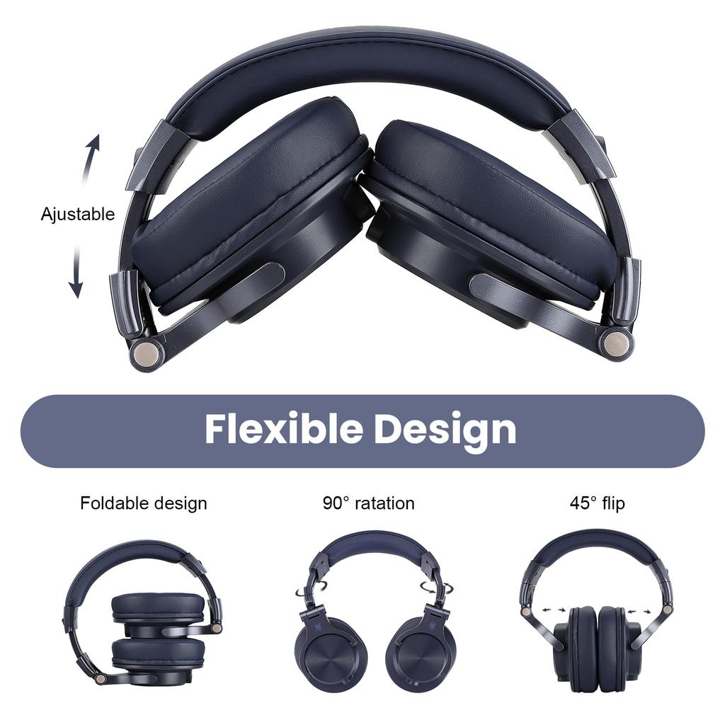 OneOdio A71 Headphones Wired Sealed Headphones Bass Over Ear Headphones Compatible with Microphone Foldable Jack Instrument Headphones Hi-Res Re-Cable