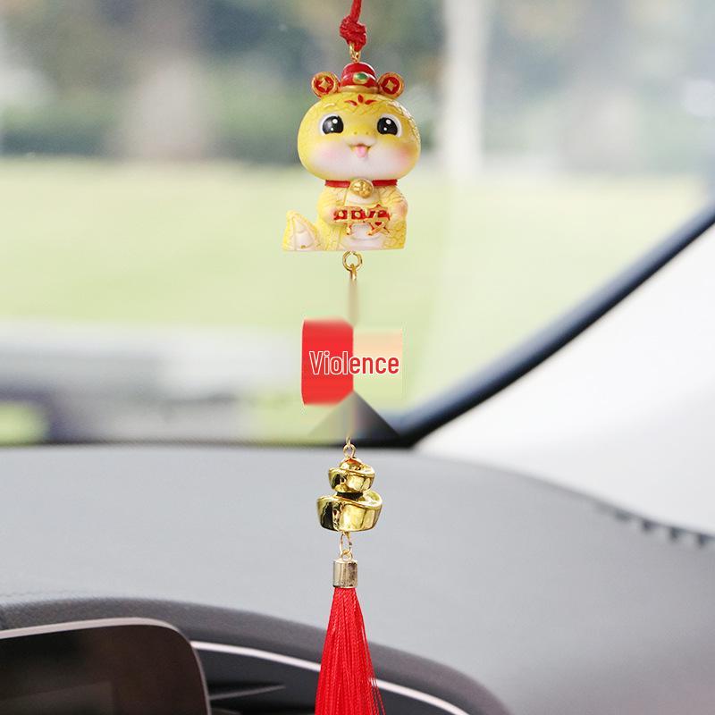 2025 Wealth Snake Car Pendant: New Year Blessing for Rearview Mirror