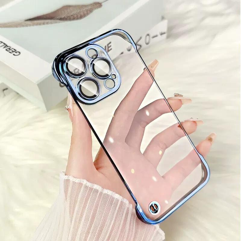 Applicable To IPhone17promax Electroplated Frameless Mobile Phone Case Apple 16 Ultra Thin Transparent Protective Case Lens Film
