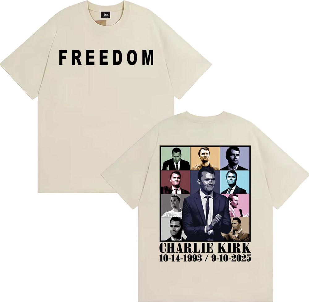 Justice for Charlie Kirk Memorial Freedom Tshirt Unisexs Clothing Fashion High Street Trend T Shirts Cotton Comfort Casual Tshirt
