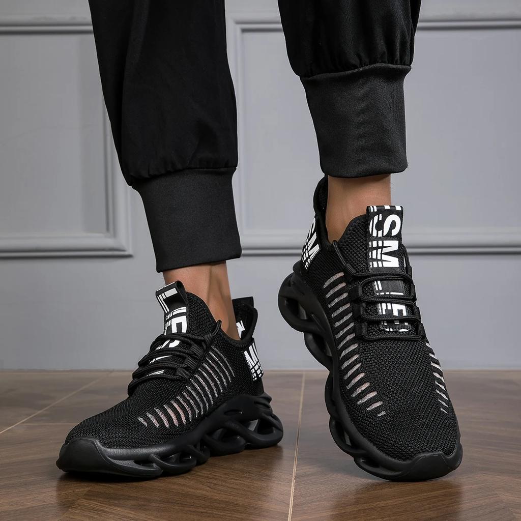 Fashionable Platform Sneakers for Man Breathable Mesh Size 36-46 Black Running Shoes Summer Comfortable Casual Men’s Sneakers