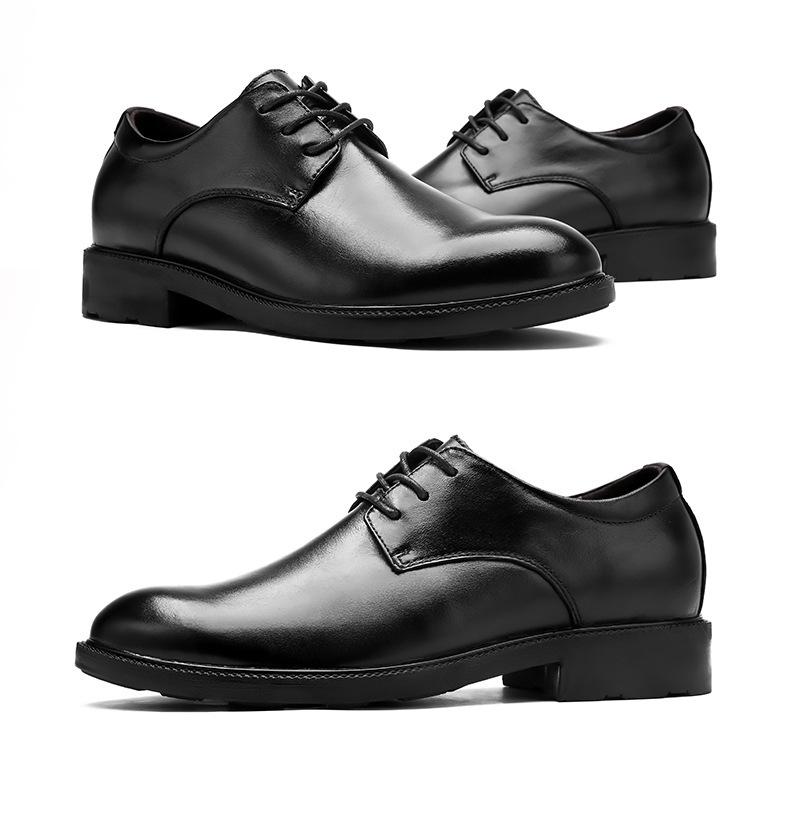 Men's All-Season Height-Increasing Leather Shoes: Formal British-Style Casual, Business, and Large-Size Options Available