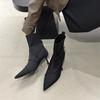 French retro pointed stiletto short boots women's 2025 autumn and winter new fashion versatile temperament thin fashion boots tide
