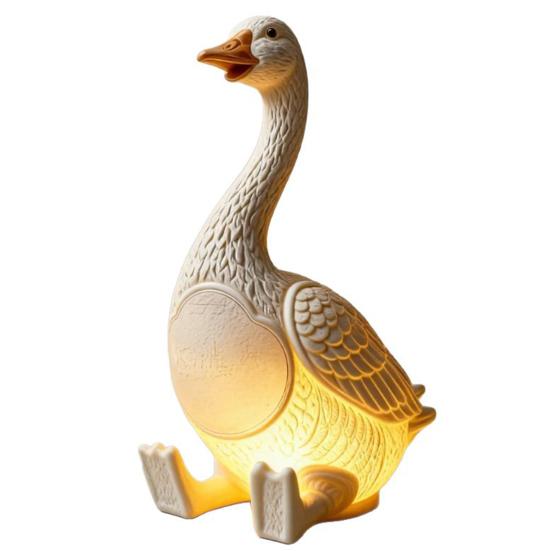 Creative Goose Resin Night Light, Cute Duck Table Lamp with Warm LED Glow, Funny Animal Figurine Decor for Bedroom Bedside, Bar Shelf, Home Office