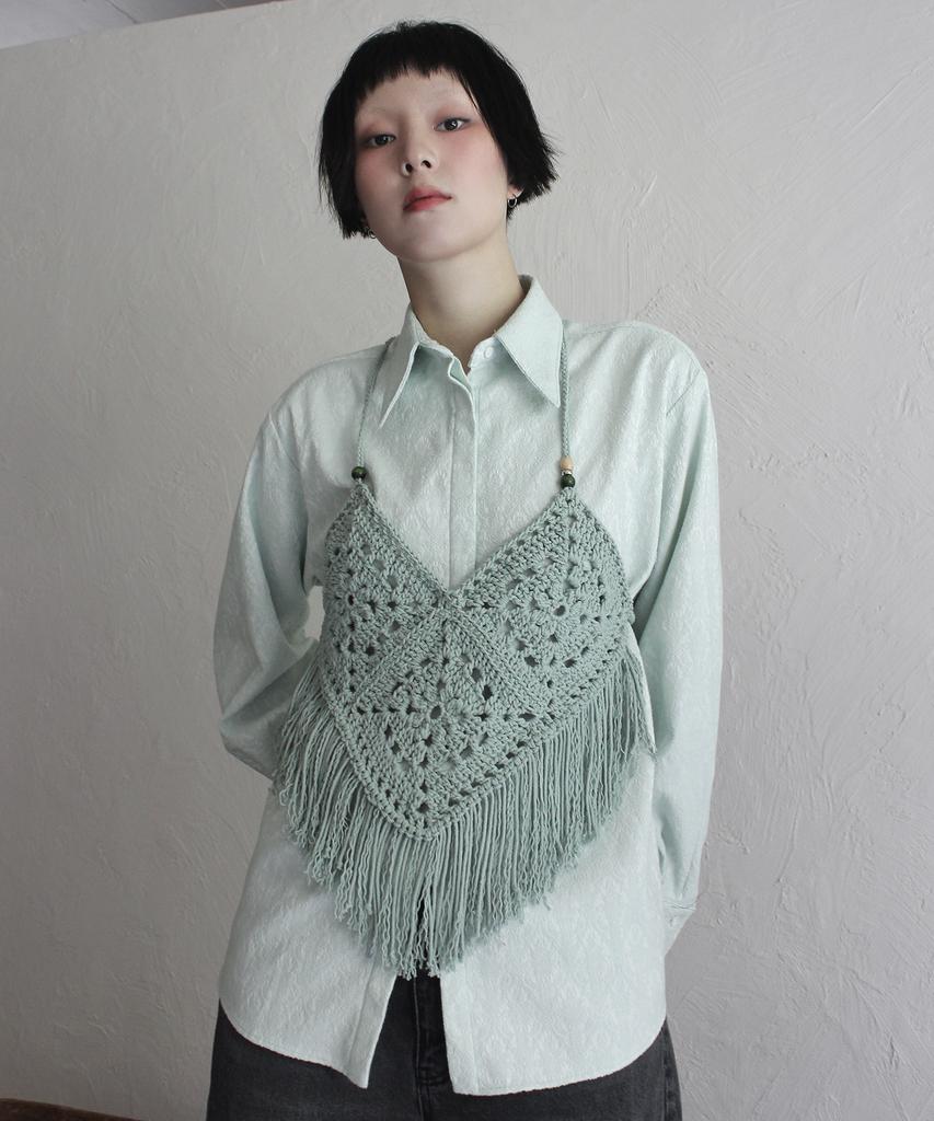 RUBATI Jacquard Shirt Half Apron_Mint