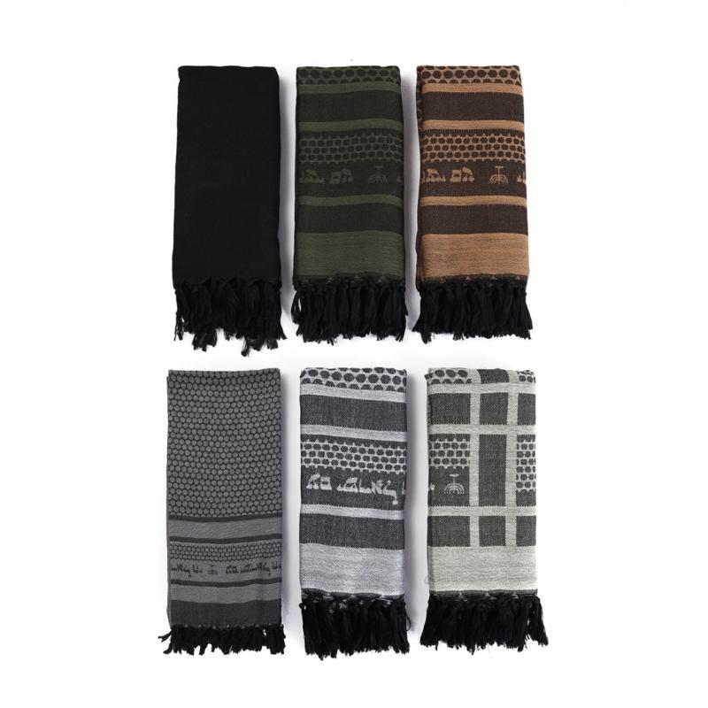 Trendy Adult Shemagh Scarf with Jacquard Pattern Tactically Arab Keffiyeh Scarf