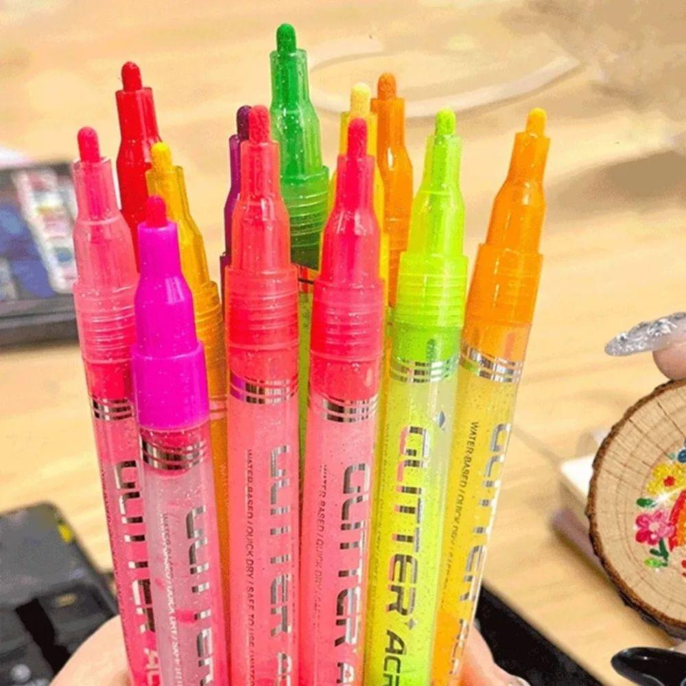 24 Colors Acrylic Pen Set 12 Colors Art Markers Pen Set Water-Based Pen Wood Art