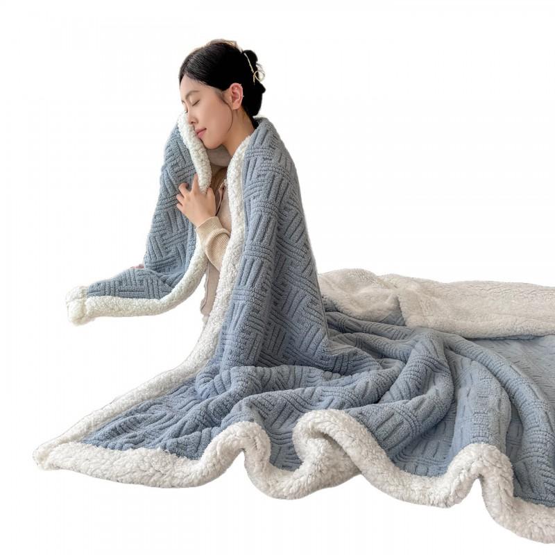 Soft Plush Throw Blanket Sofa Bed Office Nap Winter Warm Fleece Double-Sided Microfiber Velvet