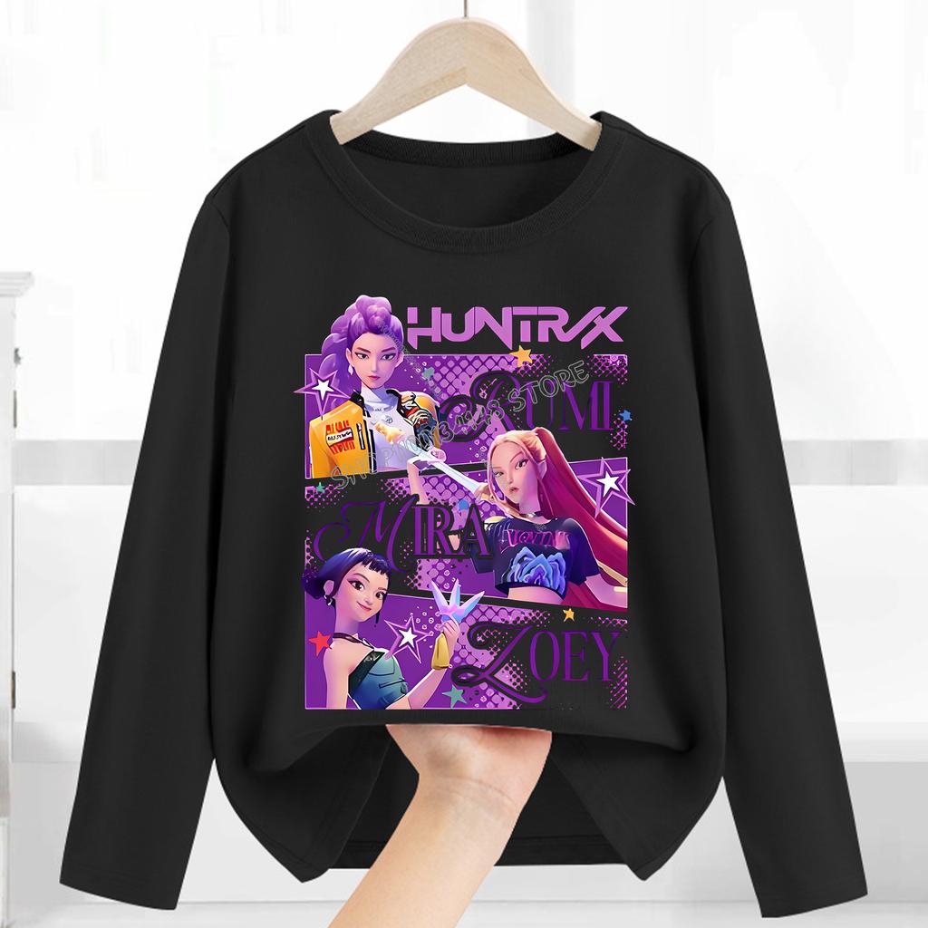 T-Shirts Girls Long Sleeve Children's Cartoon Printed Fashion Clothing Children's Clothing Casual Long Sleeve Crew Neck Top