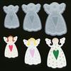 1Pc Silicone DIY Plaster Mold Pendant Hanging Ornament Dot Christmas Tree Heart Faceless Angel