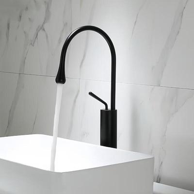 TLXT Tall Black Bathroom Basin Faucet