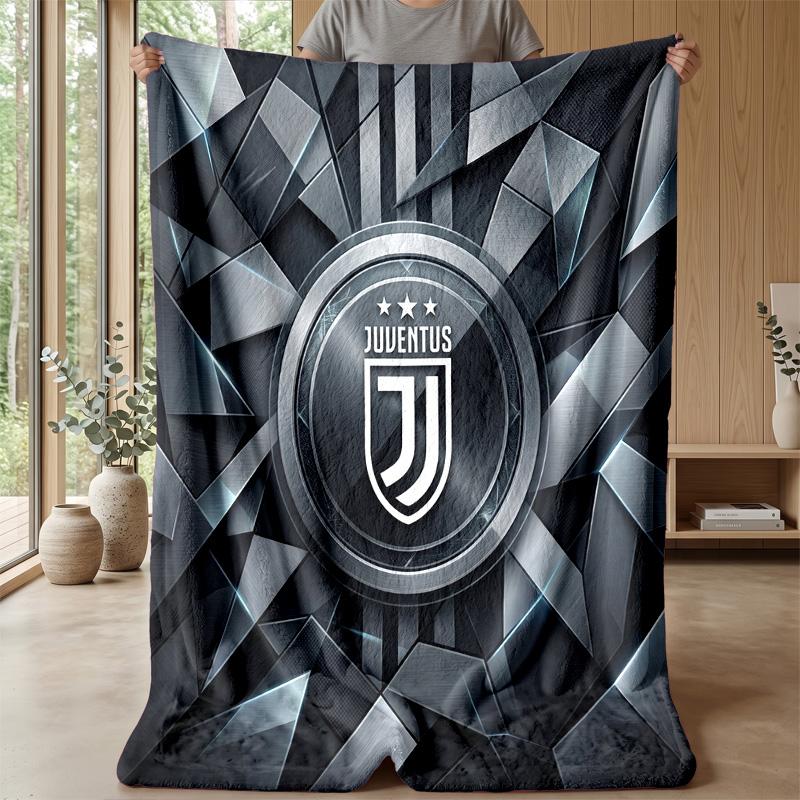Juventus FC Theme Blanket Soft Flannel Blanket Plush Throw Blanket Cozy Sofa Bed Blanket for Home Decor