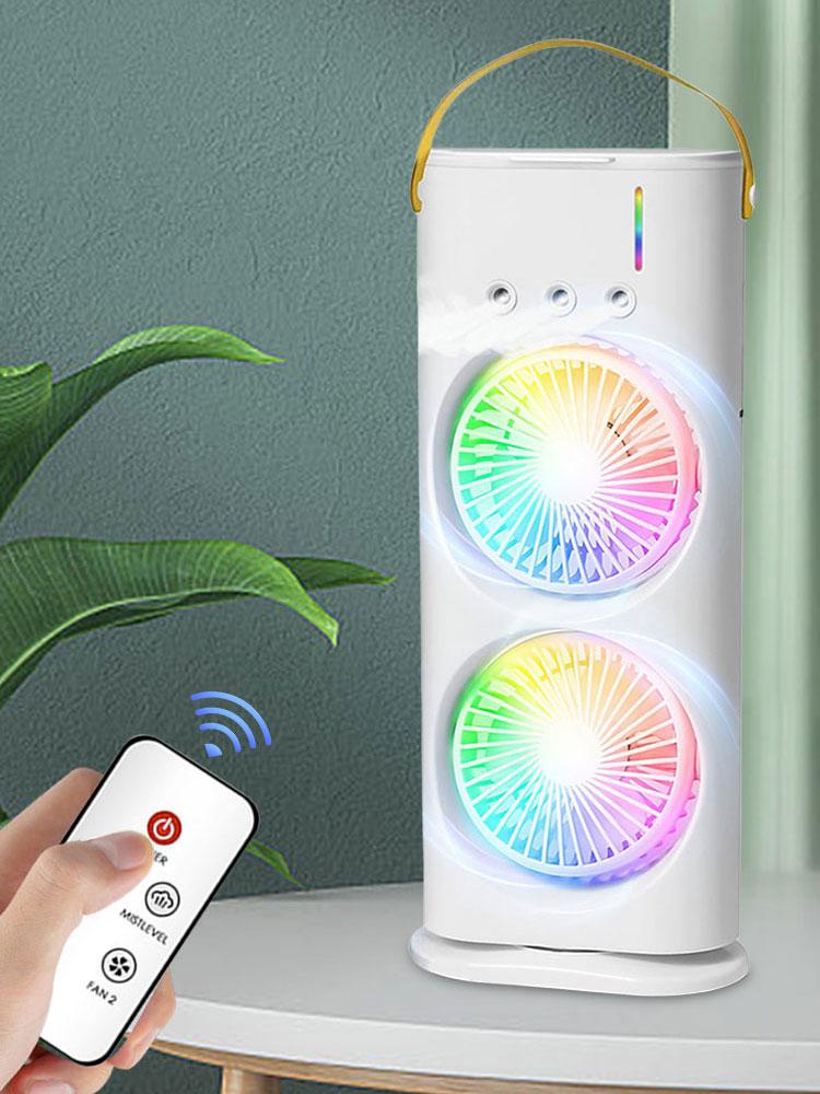 3 Speeds Humidifier Fan LED Night Lights Small Cooling Fan for Room Bedroom Office
