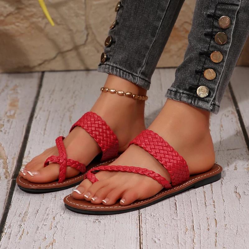 

Fashion Summer Flat Women s Slippers New Fashion Sandals Casual Flip Flops Shoes Beach Solid Slippers Women Outdoor Round Toe Slides 36
