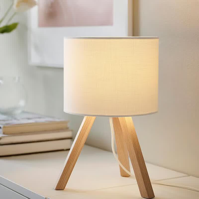 Деревянная настольная лампа IKEA STORSEGEL Белая