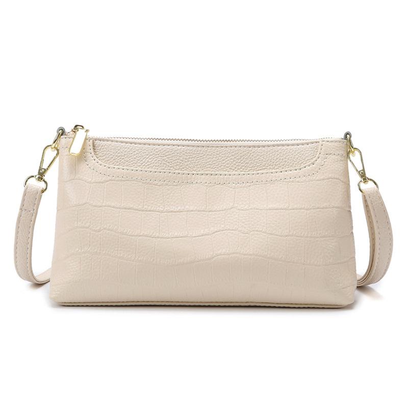 

Простая новая повседневная наплечная сумка, мягкая кожаная текстура, узор крокодила, сумка-мессенджер для поездок на работу, женская универсальная маленькая квадратная сумка бежевый