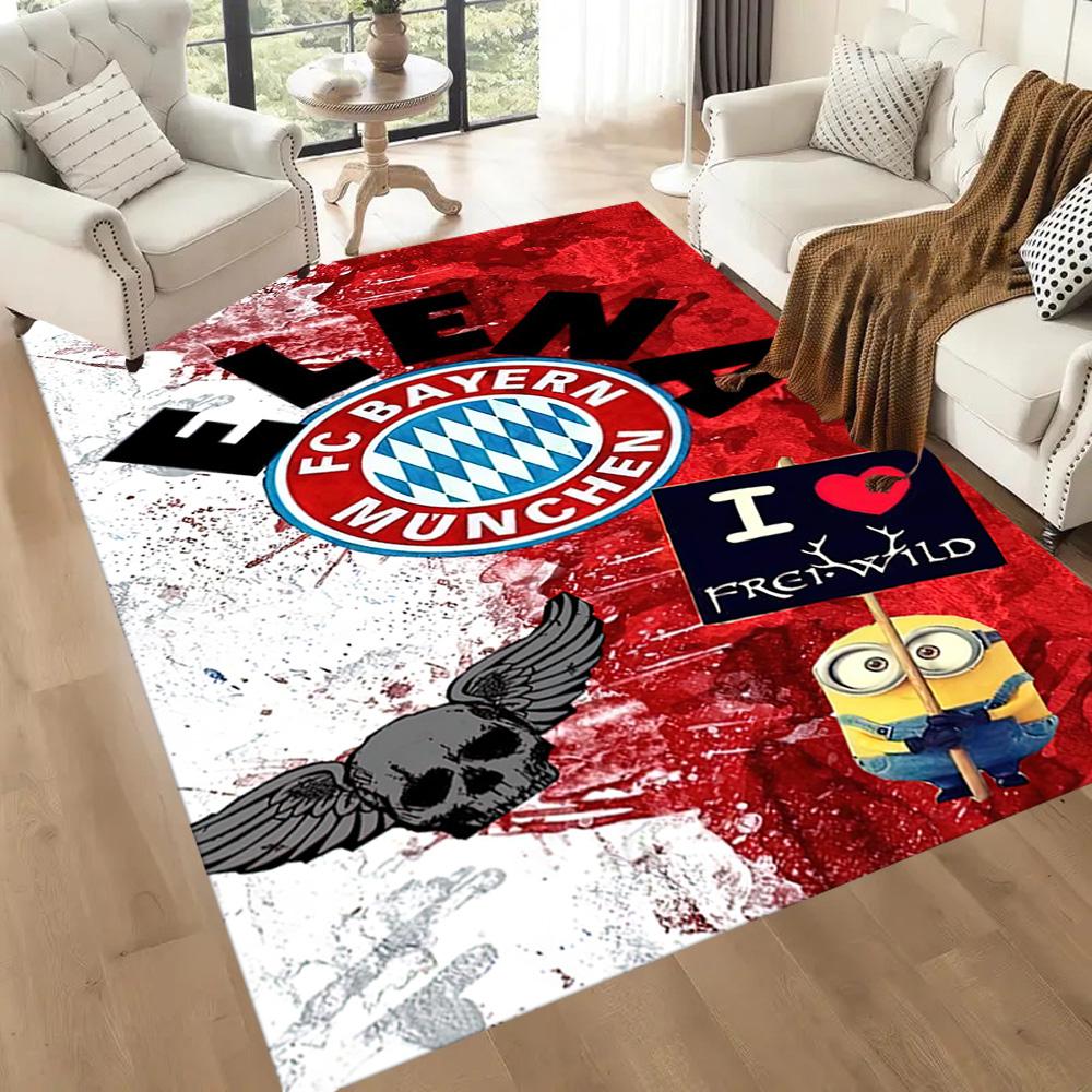 Fc Bayern Munich Uefa Champions League Themed Graphic Square rugs are a great choice for living rooms, bedrooms, home décor, and as gifts.