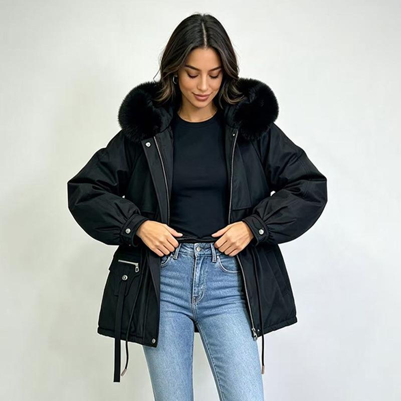 Pie Overcomes Cotton-padded Women's Winter Year New Big Fur Collar Women's Pie Overcomes Fashion Versatile Jacket