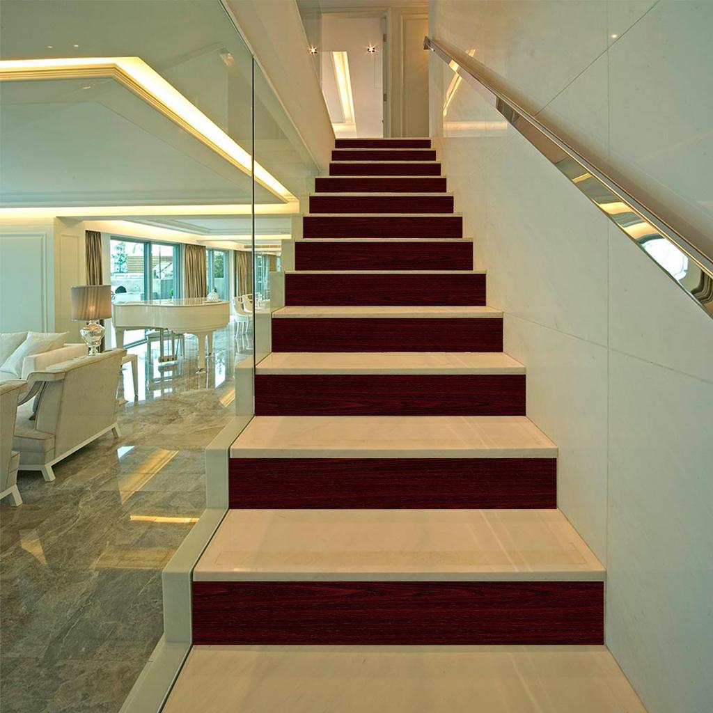 Autocolant Simplu European pentru Scări cu Imitație de Lemn Embosat, Autoadeziv, Autocolant pentru Trepte, Dulap, Rezistent la Apă și Antiderapant