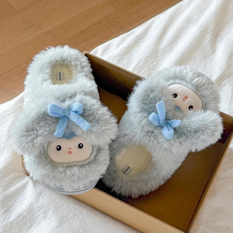 Couple Cotton Slippers 2025 Autumn Winter New Cute Women's Non Slip Indoor Home Shoes Lightweight Comfort Warm Men's Plush Shoes