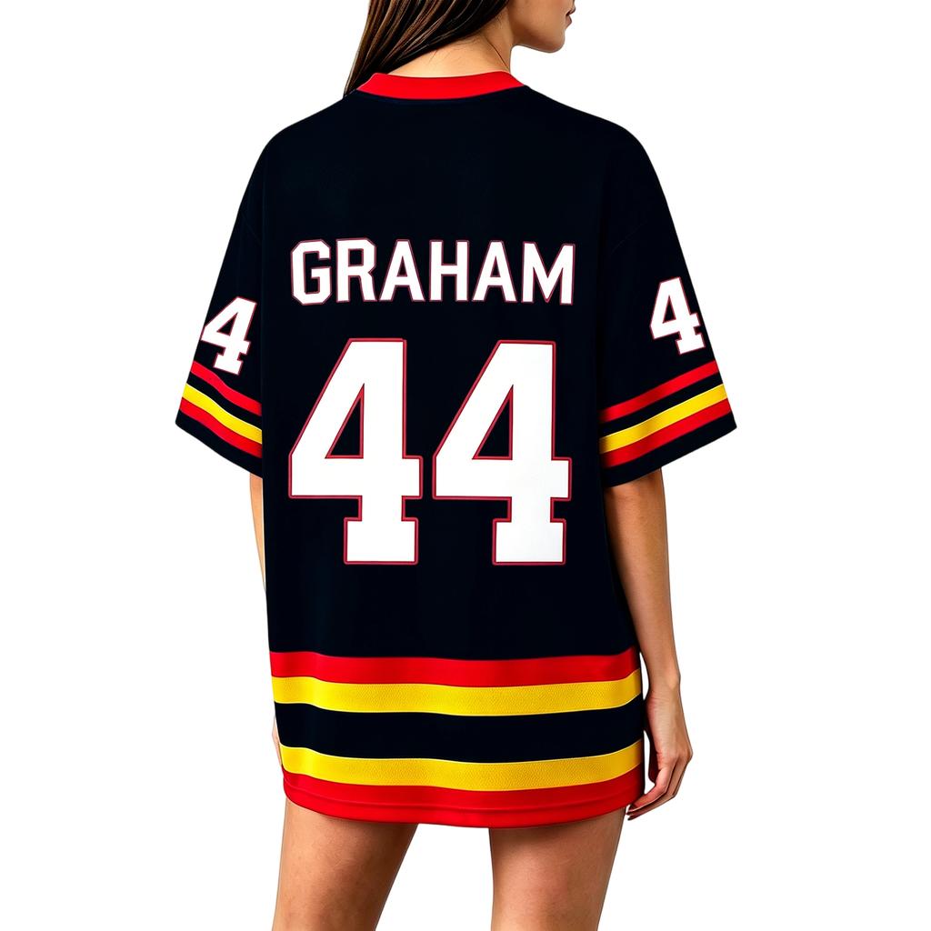 Short Sleeve Casual Fashion Jersey Style Shirt with Lettering Print Sports Style Lightweight Breathable Material for Daily Wear