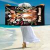 1PC Custom Name Whimsical Deer Garden Art Beach Towel Highly Absorbent And Sand-Resistant Towel for Swimming, Pool, Yoga, And Travel Lightweight