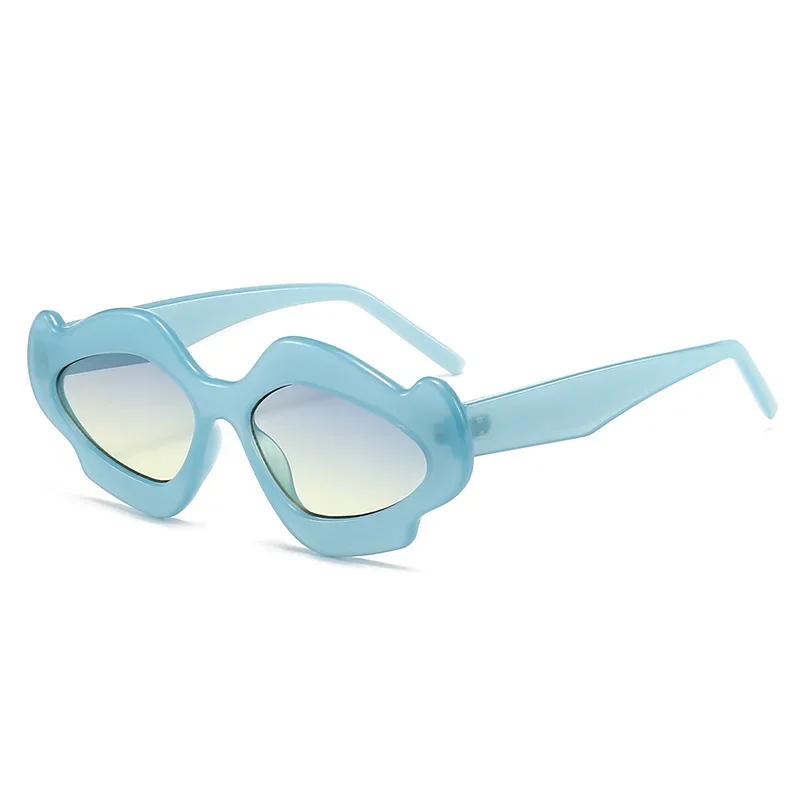Vintage Flower Women Sunglasses Stylish Irregular Shape Gradient Shades Trendy Luxury Brand Design Party Eyewear