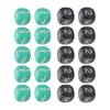 20Pcs 6 Sided Dice Set Plastic Black Green Gaming Dice for Math Activity Educational Game