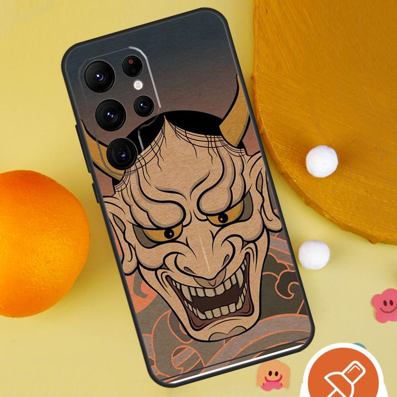 Samurai Oni Mask Phone Case For Samsung Galaxy S25 Ultra S24 S23 S22 Ultra S9 S10 S20 Plus S21 FE Funda Cover