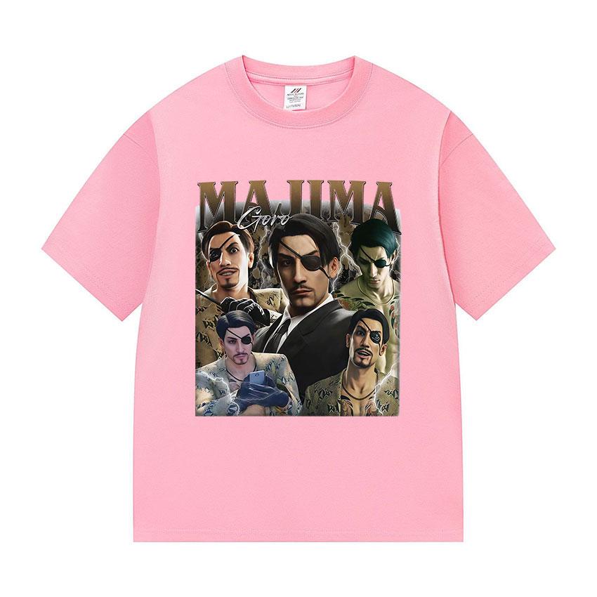 Limited Goro Majima Graphic Print T Shirt Mens Fashion Game Cosplay Short Sleeve Tshirts Man Vintage Oversized Cotton Tshirt