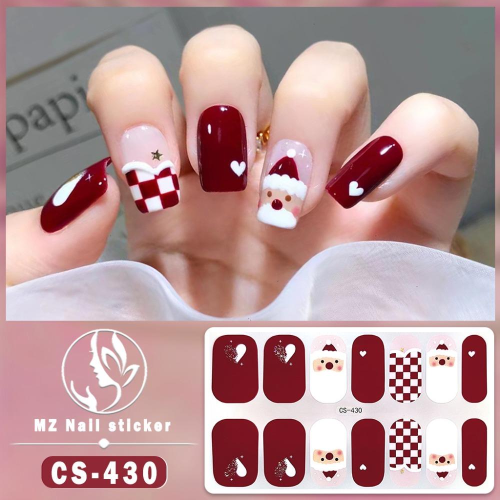 Christmas Waterproof No-bake Gel Nail Polish Film Full Sticker European and American Style Nail Film Sticker Nail Film Sticker