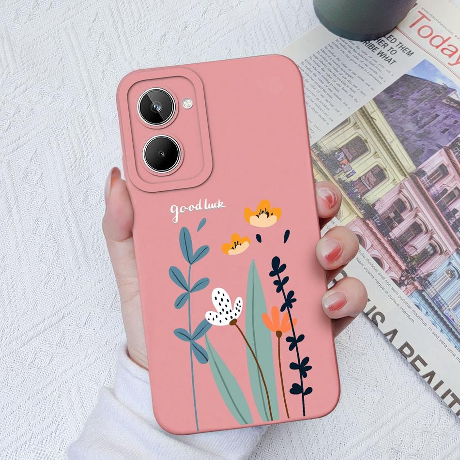 For Realme 10 Pro Plus Case Cartoon Soft Smooth Liquid Silicone Cover Camera Shell For OPPO Realme10 10Pro+ Coque Funda Capa