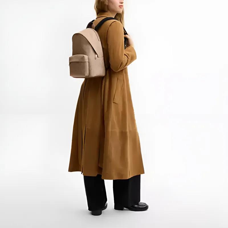 COACH Taylor Artificial Leather Textile Backpacks Large Women's Brown (Unisex) Backpacks CDW76 IMXHE