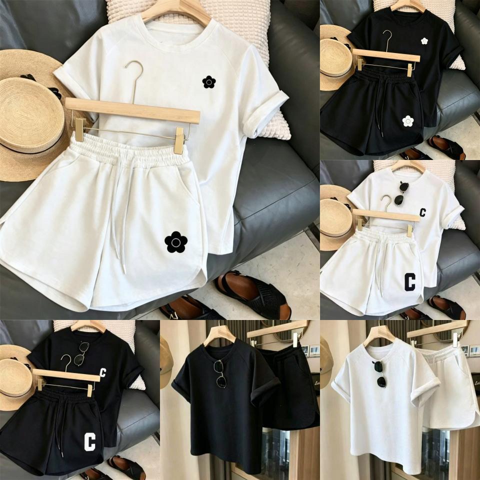Summer Girl Casual Set With Print T Shirt And Shorts For Daily Wear