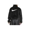 Nike Large Logo Print Zip-Up Stand Collar Jacket Women Jacket Black DV5140-010