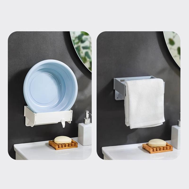 1 Unidad Soporte Plegable Portátil para Bolsas de Basura Estante de Basura Montado en la Pared Estante Colgante Para Baño Cocina Estante de Almacenamiento Sin Taladro