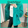 Winter Sweatshirt Women Coat Casual Loose Zip Up Cardigan Long Sleeve Sweatershirt Reversible Polar Fleece Stand Collar Coat