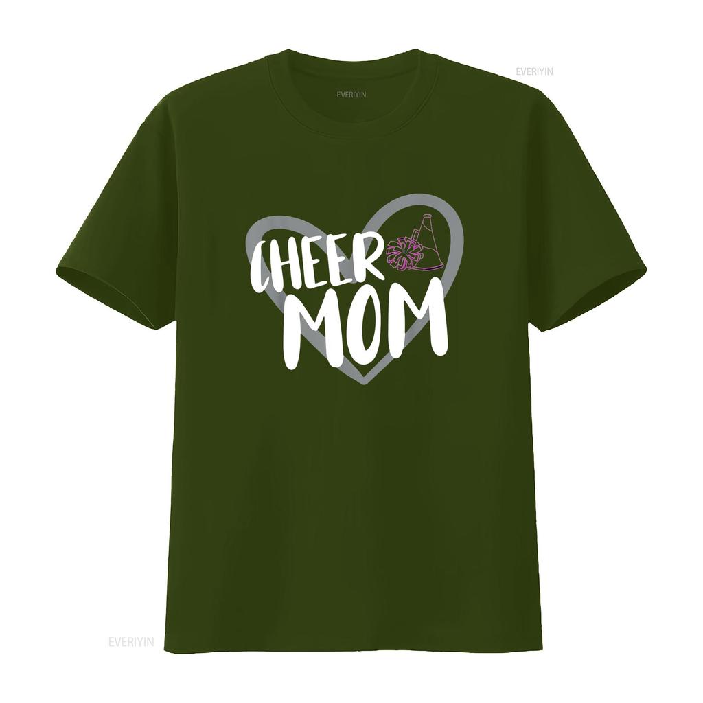 Funny Cheer Mom Heart Cheerleading Cheerleader T Shirt vintage Washed Top For Everyday Wear streetwear Casual designer clothes