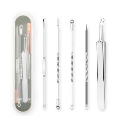 Sebum Extractor 5-piece Set Nose Blackhead Extractor Tweezers (S11212991)