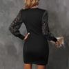 Women's New Spring and Summer Slim Sexy Lace Long-sleeved Dresses