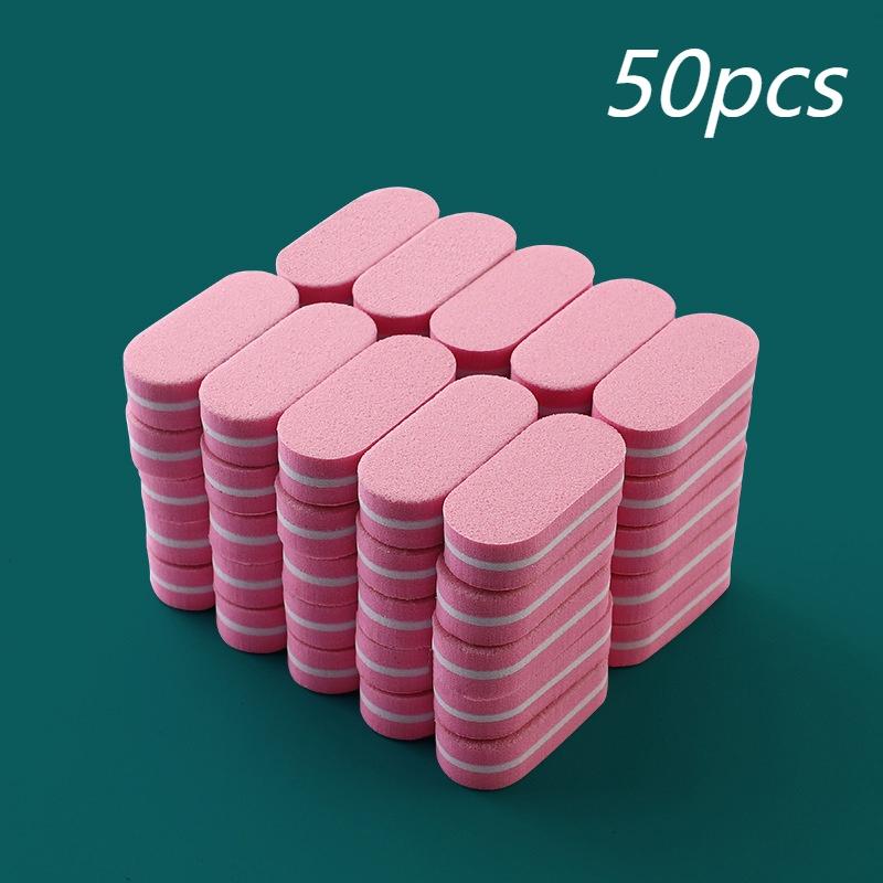 50PCS Nail File Polishing Sponge Mini Small Oval Double Sided Polishing Repair Type Bean Curd Block Manicure Tool Manicure Set