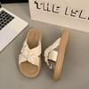 Platform slippers women's summer outer wear 2025 new feeling cross strap fashion one-word women's sandals casual sandals