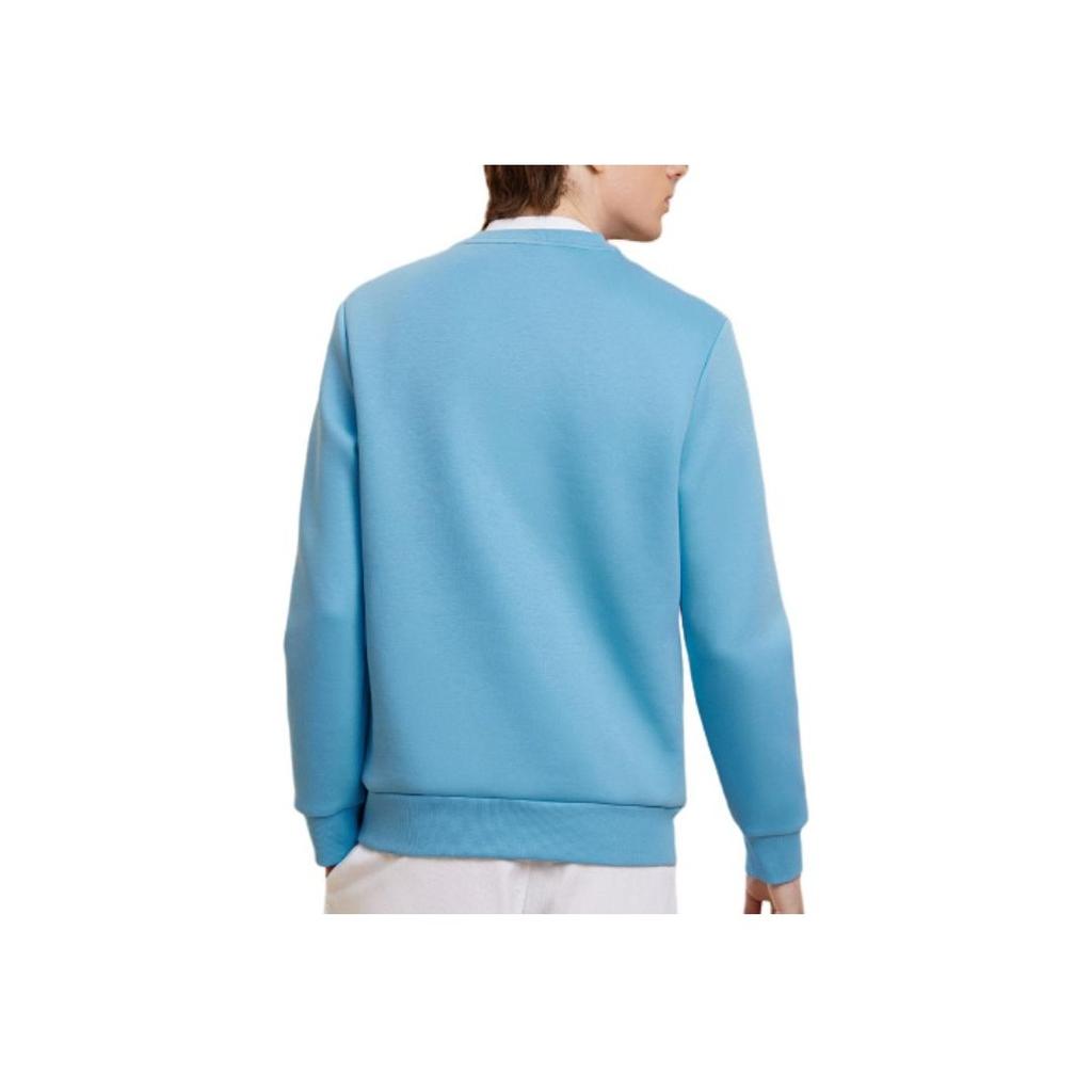 Fila X V&A Collaboration Morgan Series Floral Bird Pattern Crew Neck Pullover Casual Knit Sweatshirt Men Sweatshirt Cyan F11M418201F-BU