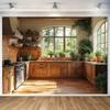 2D Vintage Countryside Wooden Kitchen Backdrop Food Blogger Shooting Background Cloth