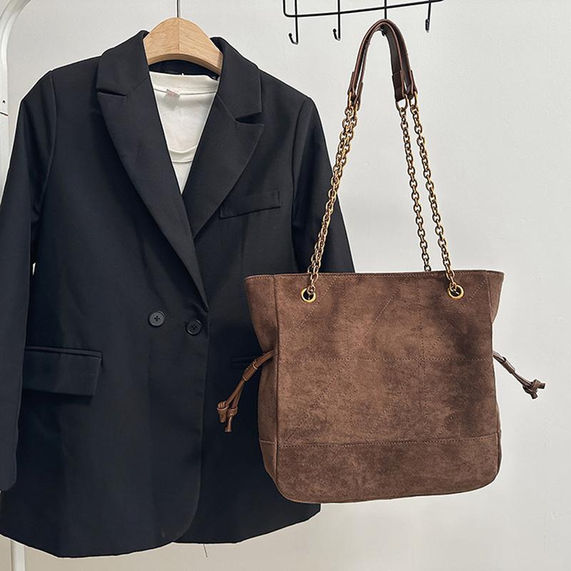 Yogodlns Luxury Large Capacity Faux Suede Tote Bag Winter Designer Shoulder Bag Women's Underarm Bag Handbags and Purses