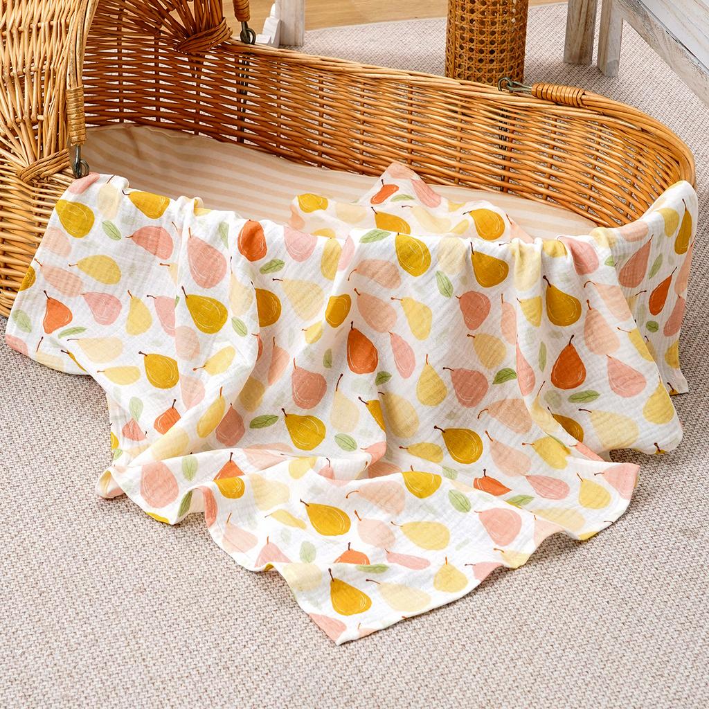 Elinfant Crepe Cloth Muslin Swaddle Blankets 100% Cotton Newborn Swaddle Wrap Soft Cozy Bath Towel Swaddle Blankets