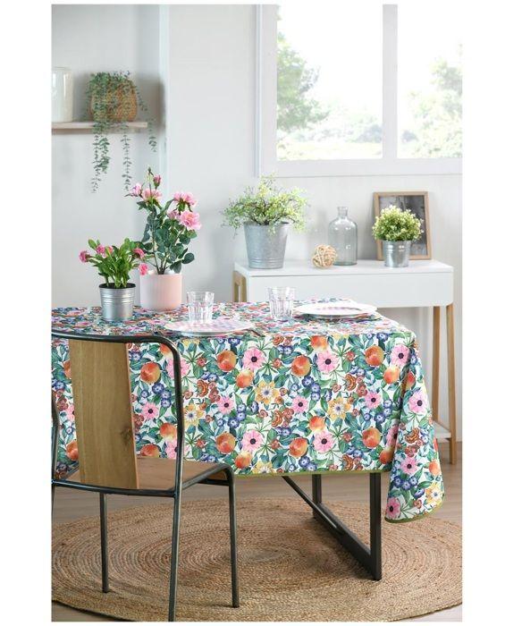 Nappe rectangle - Verger fleuri - 140 x 240 cm - Polyester - Lavable à 30°C