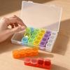 Portable Weekly Pill Organizer with Lid 7 Rows 28 Compartments Compact Pill Box for Daily Medication Storage and Travel Use