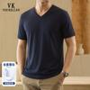 VEE KELLEN Men's Silk Blend V-Neck Short Sleeve T-Shirt