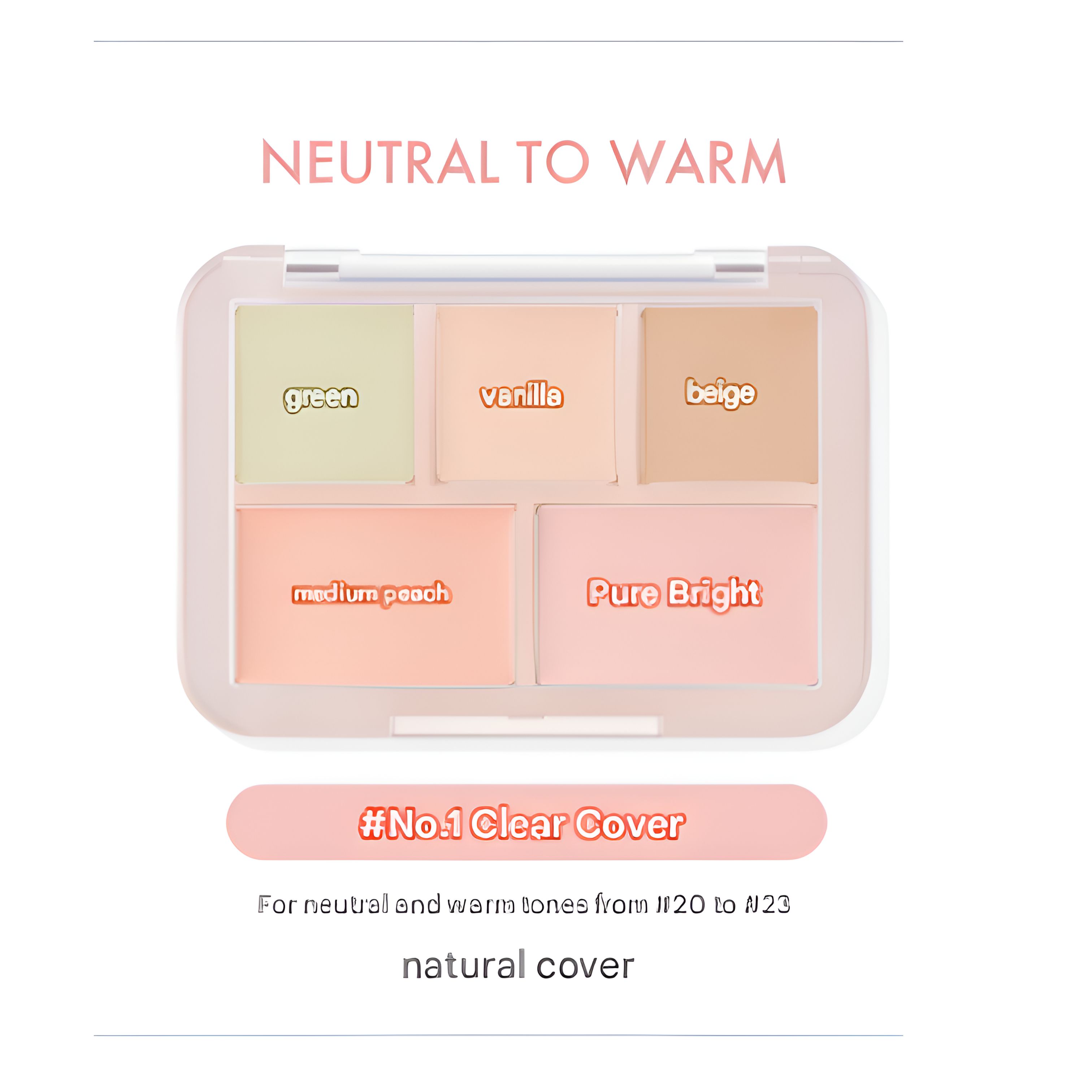 LUNA Conceal Blender Palette – 4 Colors NO1 CLEAR COVER